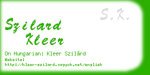 szilard kleer business card